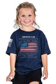Nine Line Apparel youth american flag schematic t shirt in midnight navy